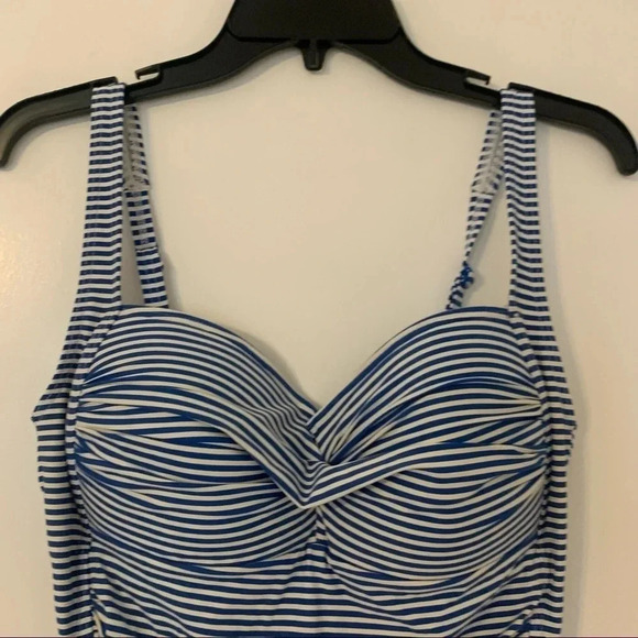 Nip Tuck One Piece Swimsuit Stripe Bikini Nautical Striped Joanne Paloma 10 L - Picture 7 of 9